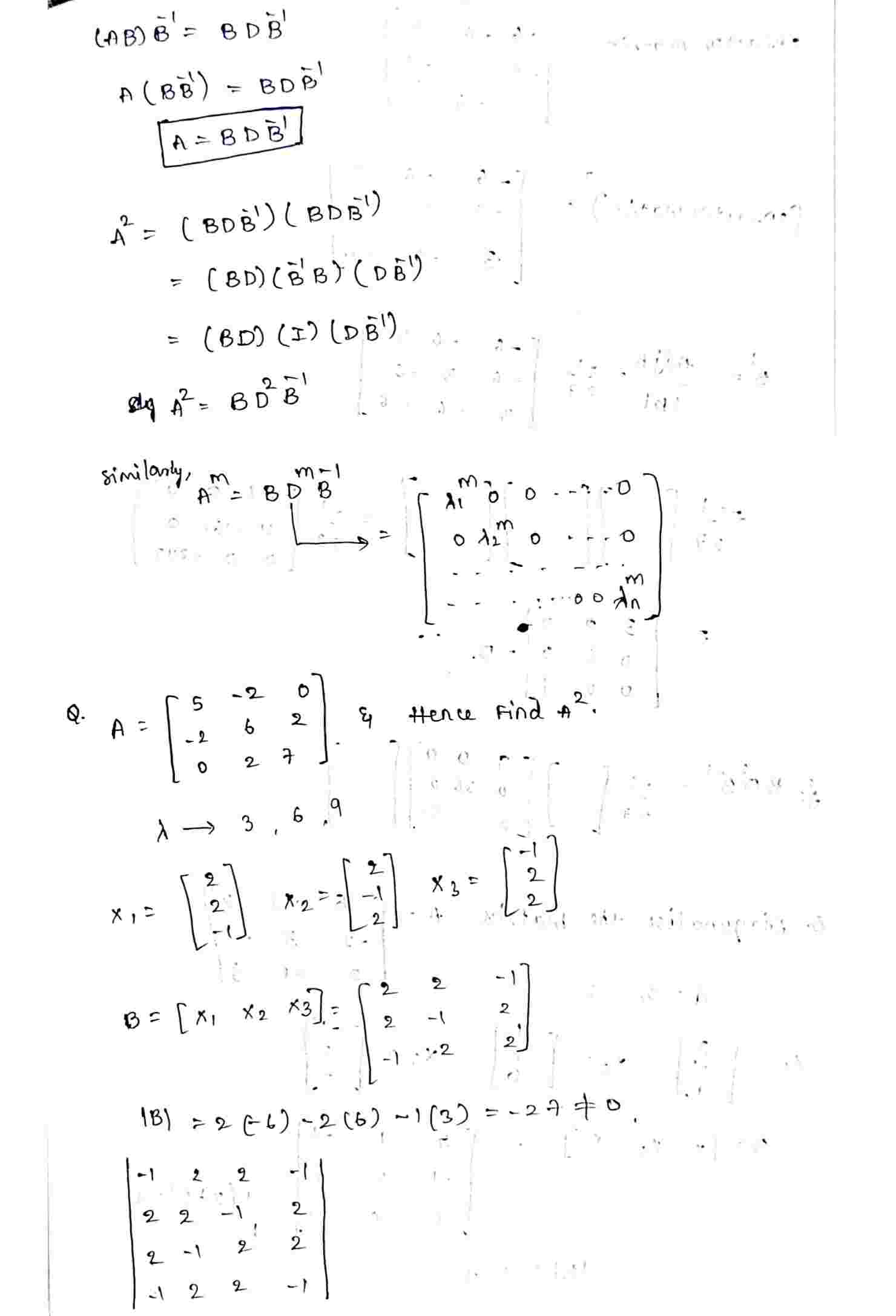 Diagonalization of matrix