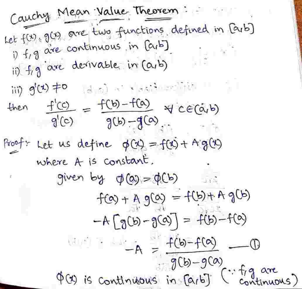 Cauchy's mean value theorem