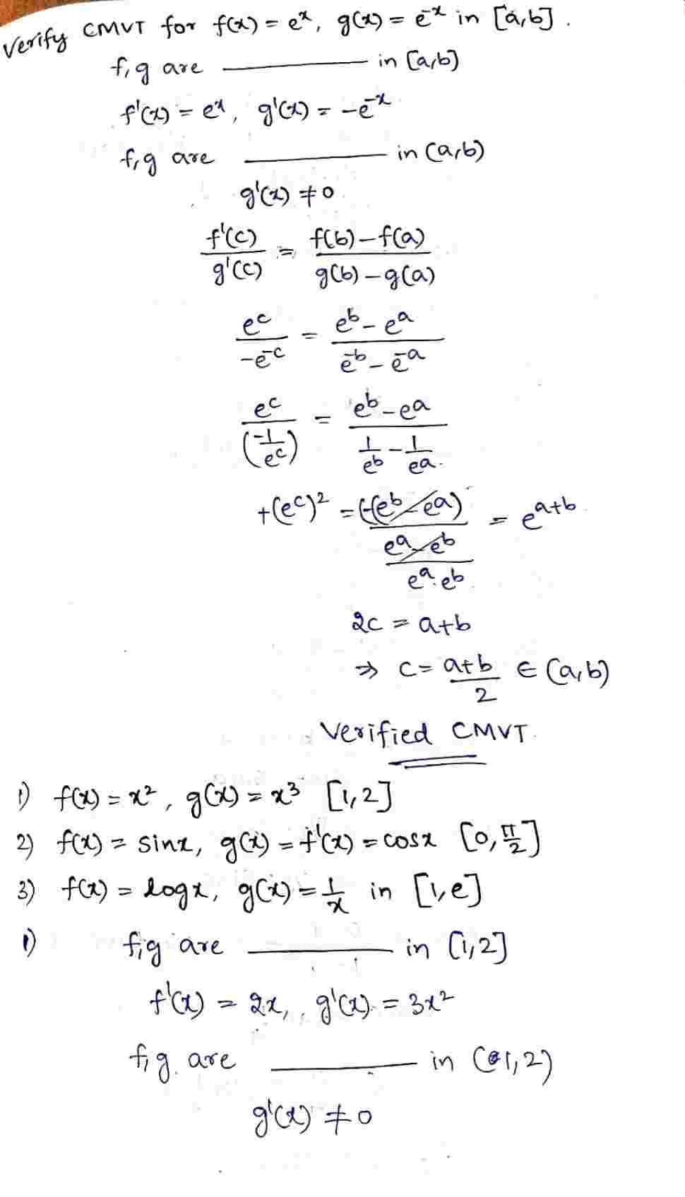 Cauchy's mean value theorem