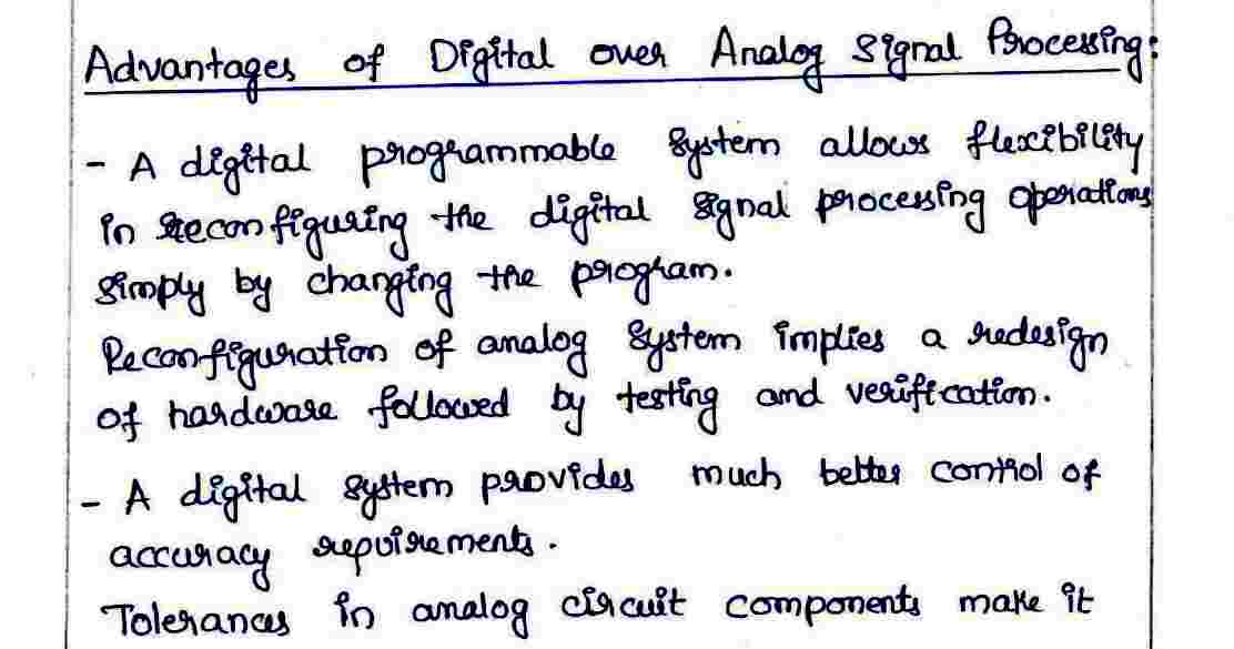 Advantages of Digital over Analog Signal Processing
