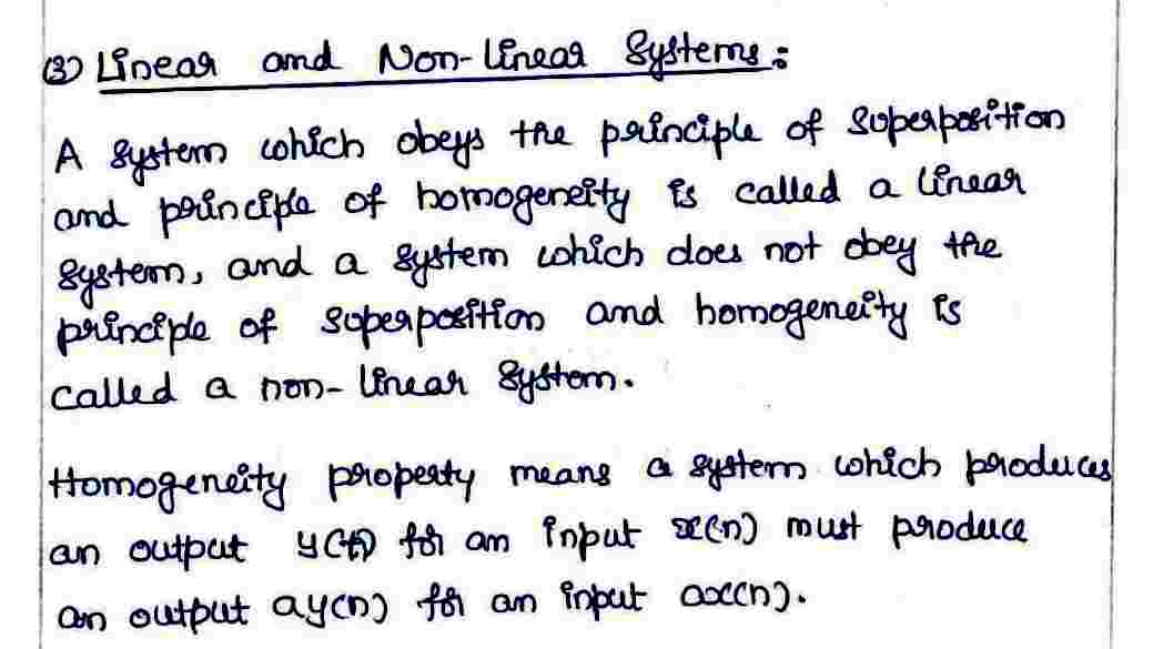 Linear and Non-Linear Systerms