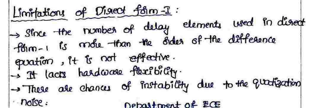 Limitations of Direct Form-1