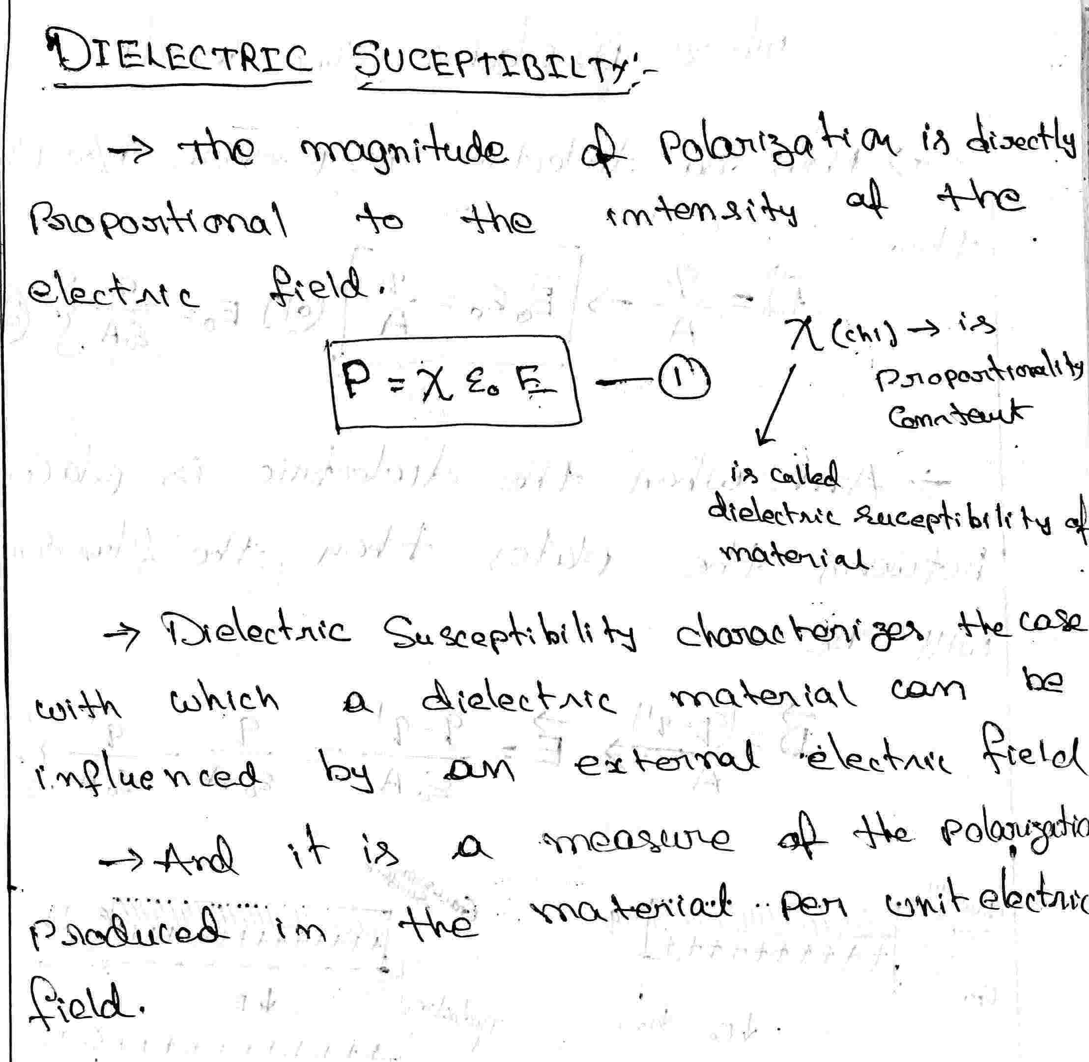 Dielectric susceptibility