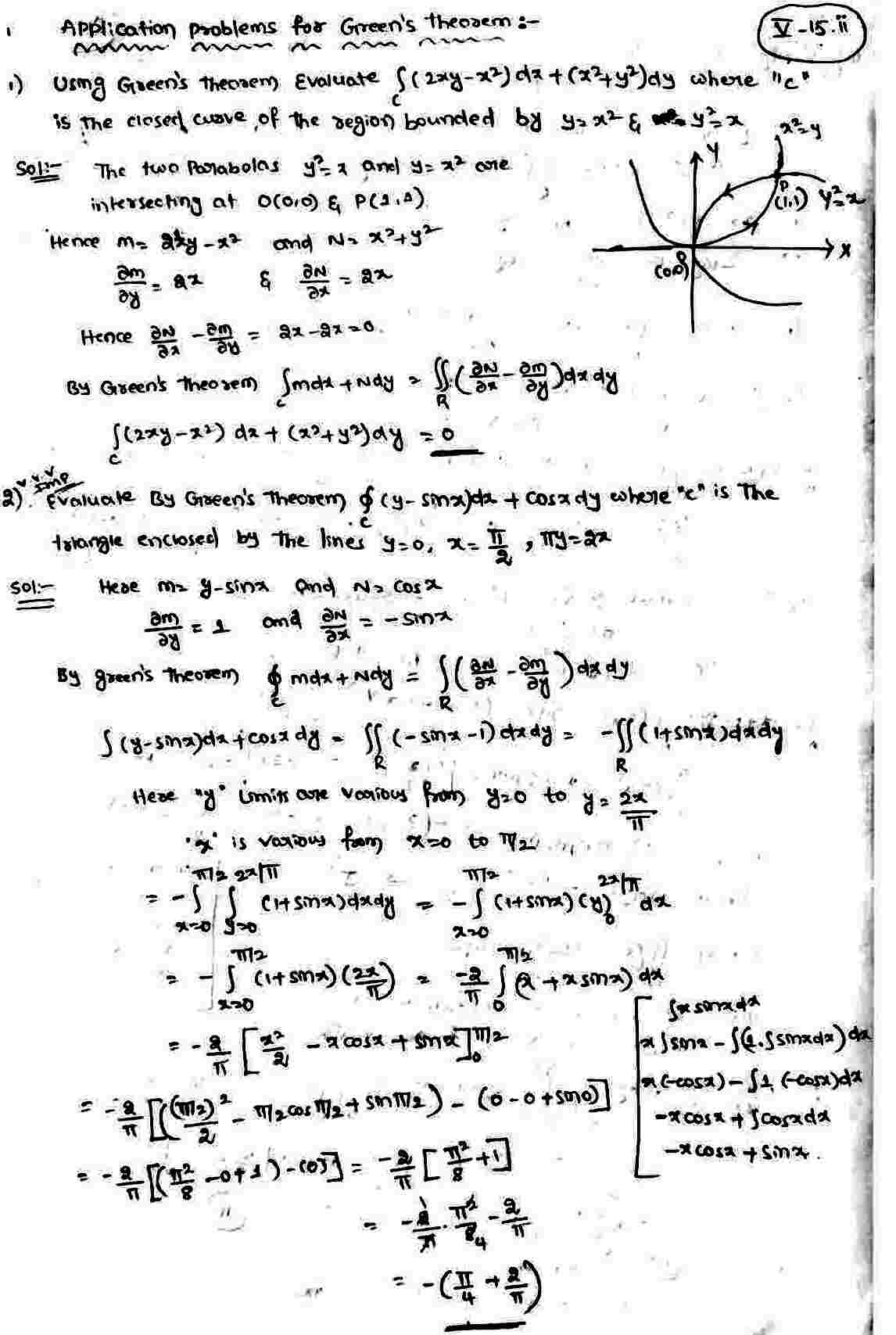 Applications Of Green's Theorem